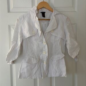 Vintage Pure Linen White Blazer